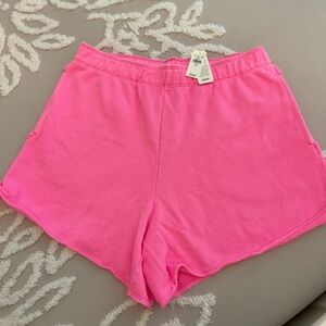 NWT Aerie Hot Pink Waffle Knit Shorts Size medium